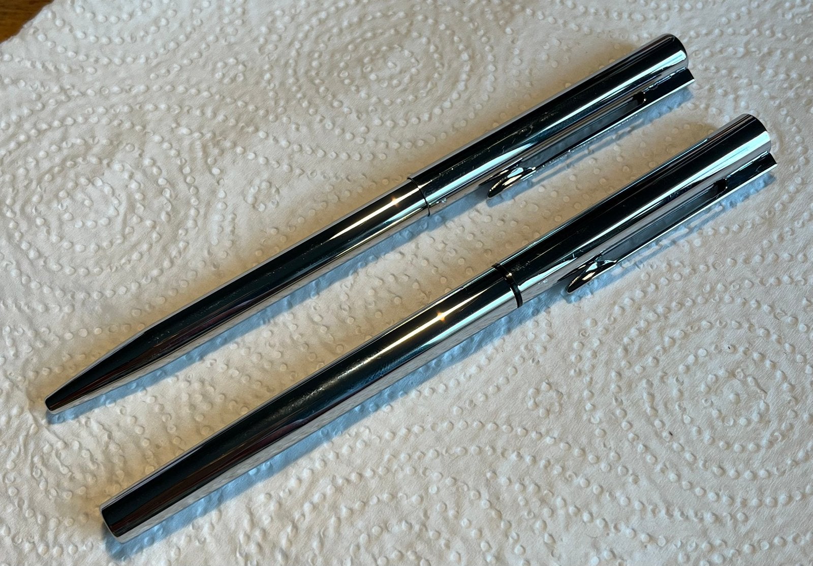 Set Waterman vulpen en balpen zilverkleur, Ophalen of Verzenden, Gebruikt, Vulpen, Waterman