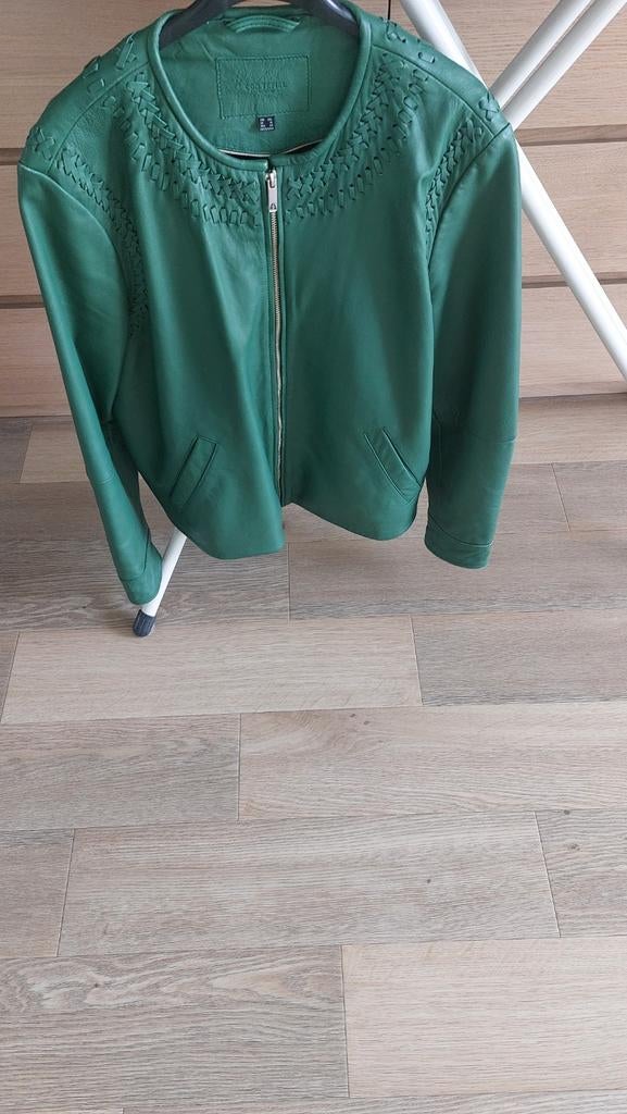 Groene leren jas, Ophalen of Verzenden