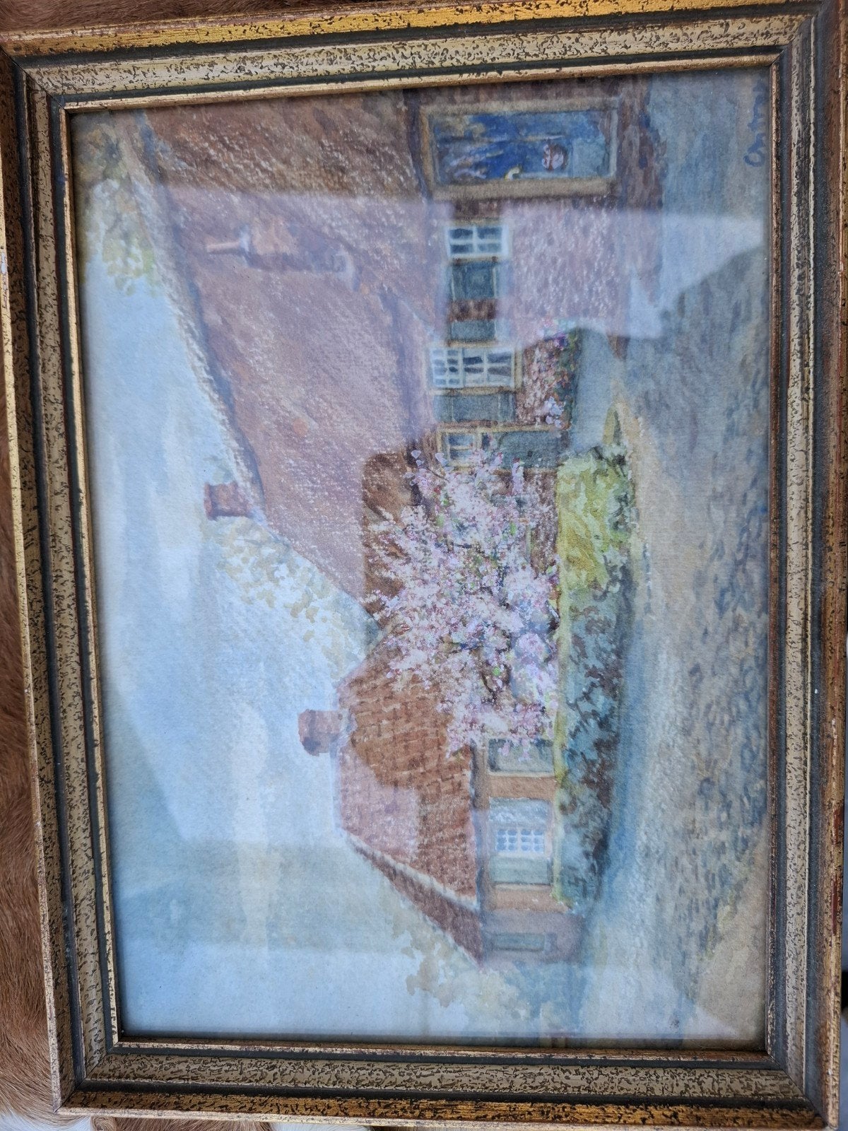 Oud Hollands Huisje met Bloesem - Aquarel, Ophalen of Verzenden