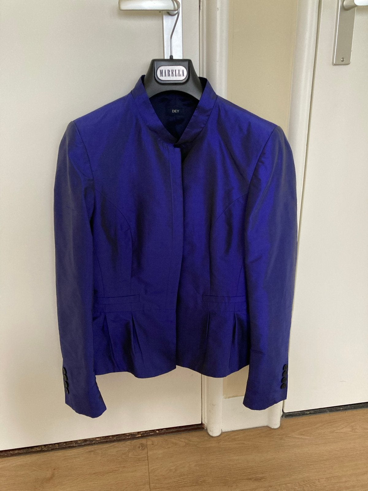 Zijden Jasje - Maat 42 - Feestelijk blauw/paars, Kleding | Dames, Ophalen of Verzenden, Zo goed als nieuw, Jasje