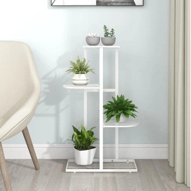 Modern Wit Plantenrek / Bloemenstandaard - 4 Laags - NIEUW, Kunststof, Minder dan 30 cm, Nieuw, Ophalen of Verzenden