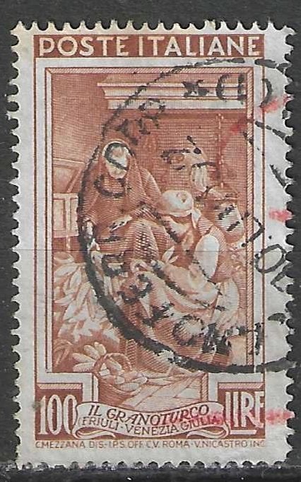 Italie 1950 - Yvert 589 - Italie aan het werk.  (ST), Verzenden, Gestempeld