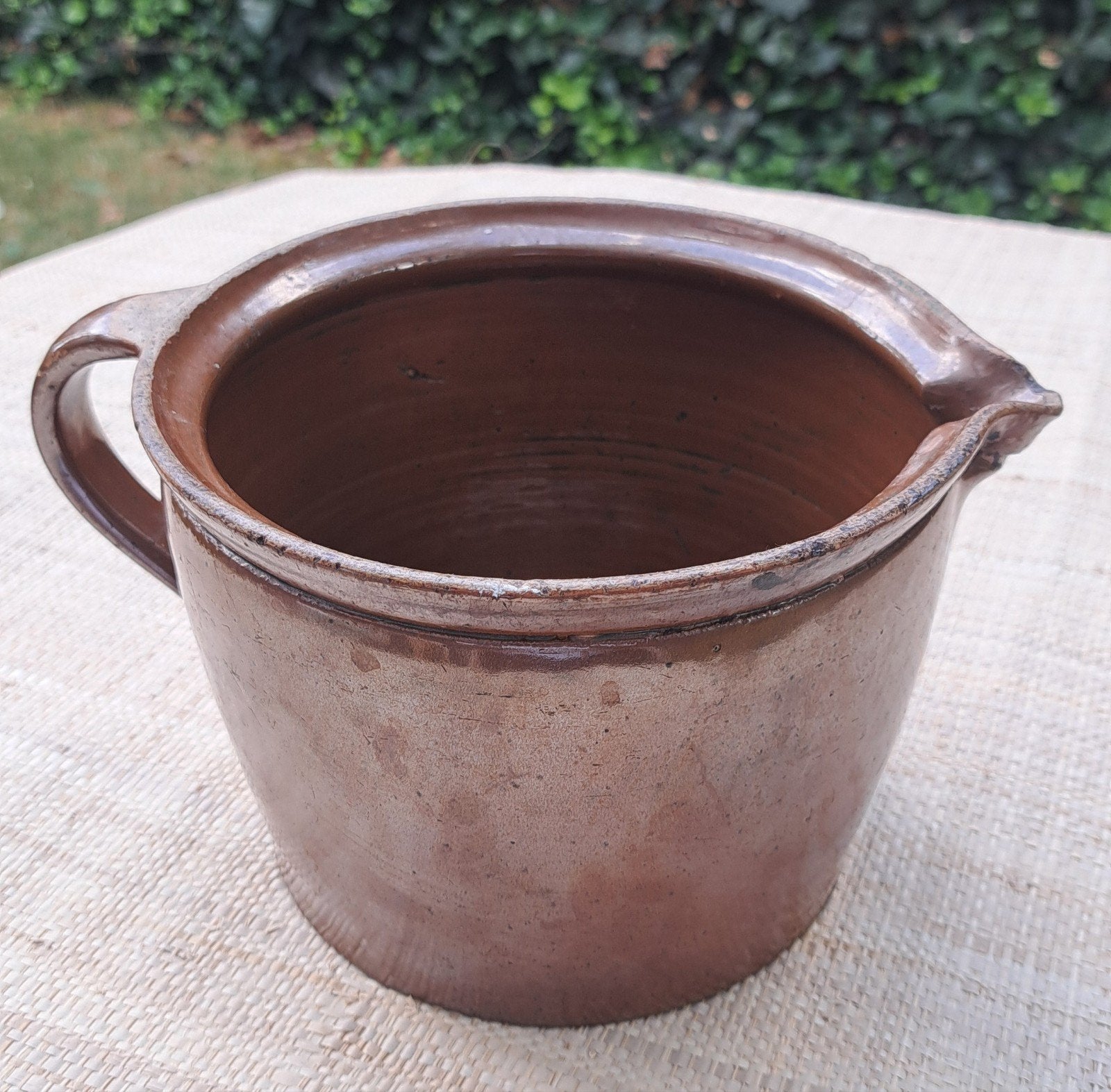 Antieke aardewerk melk schenkkan 1,7 liter keuken, Ophalen of Verzenden