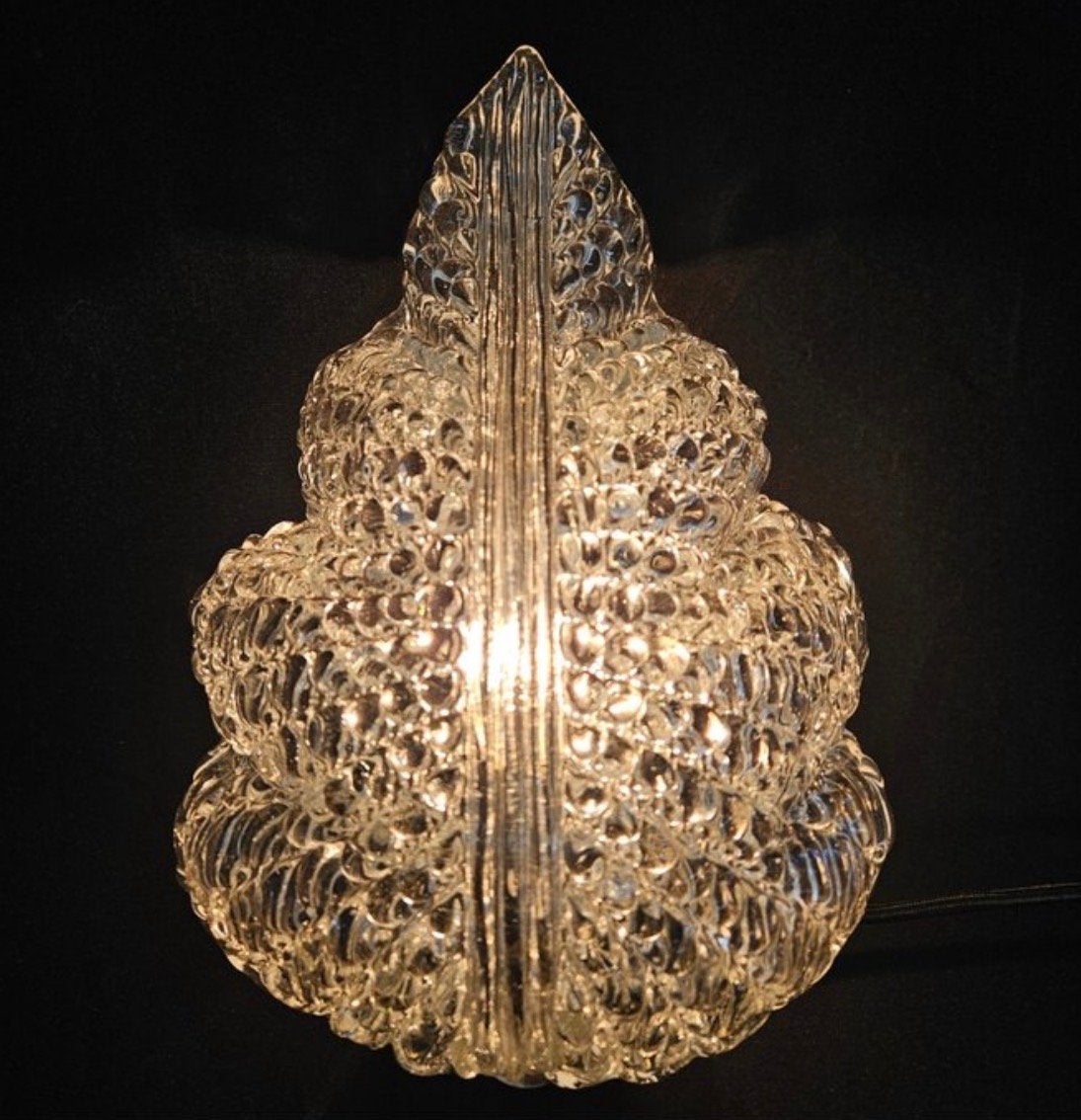 Murano Glazen Wandlamp - Bladvorm - Jaren '50, Ophalen of Verzenden