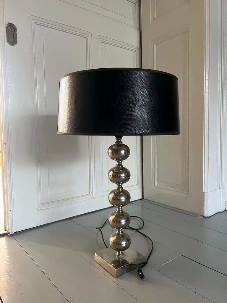 Stylish vintage lamp with black shade and metals., Ophalen of Verzenden