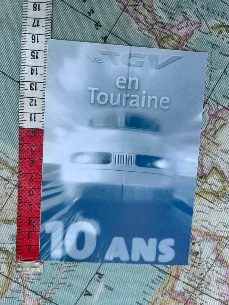 2260. Oude kaart Le TGV en Touraine 10 ans, Verzamelen, Ansichtkaarten | Themakaarten, Ongelopen, Ophalen of Verzenden