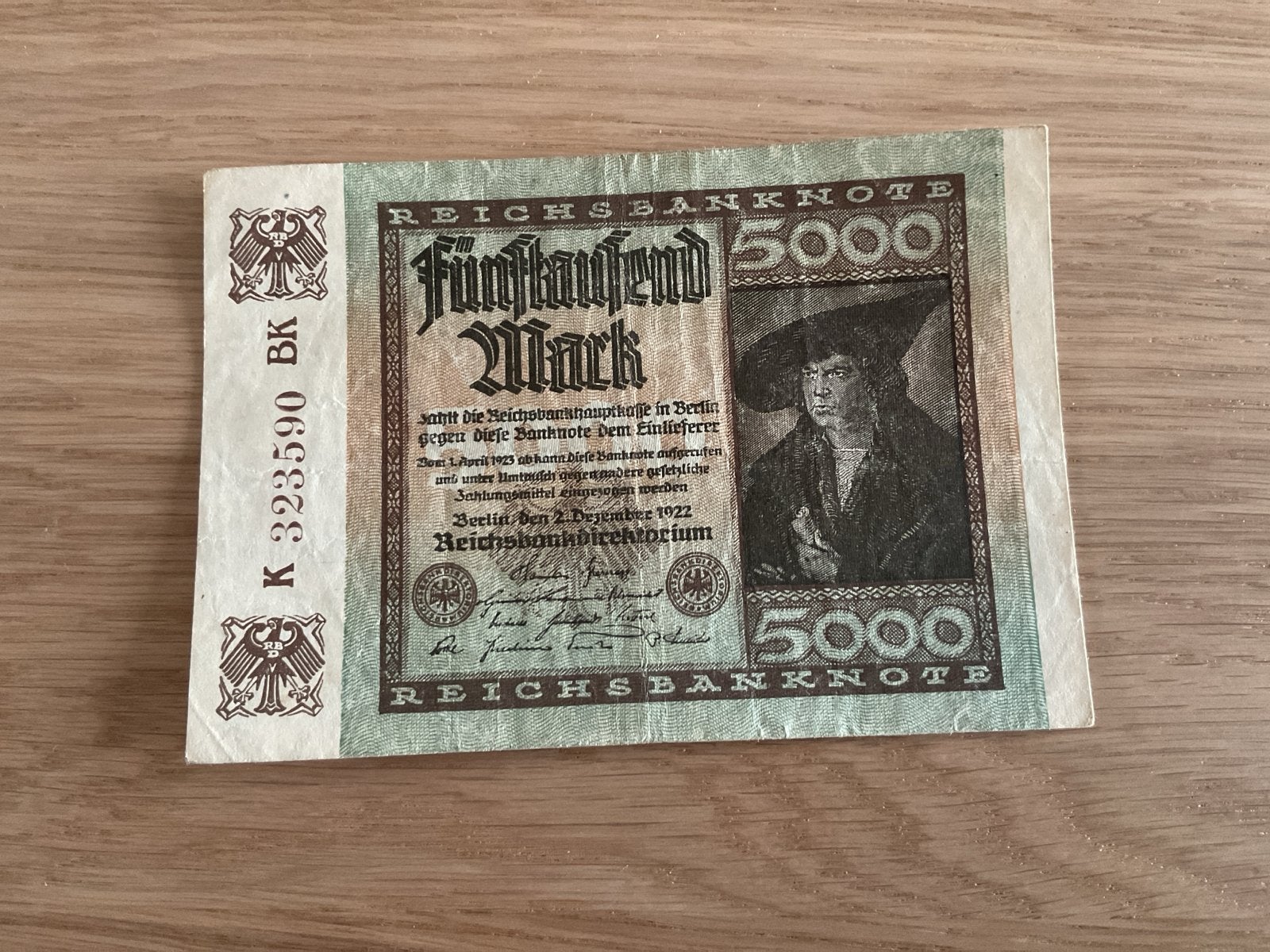 Duitse Reichsbanknote 5000 Mark 1922, Ophalen of Verzenden, Duitsland, Los biljet