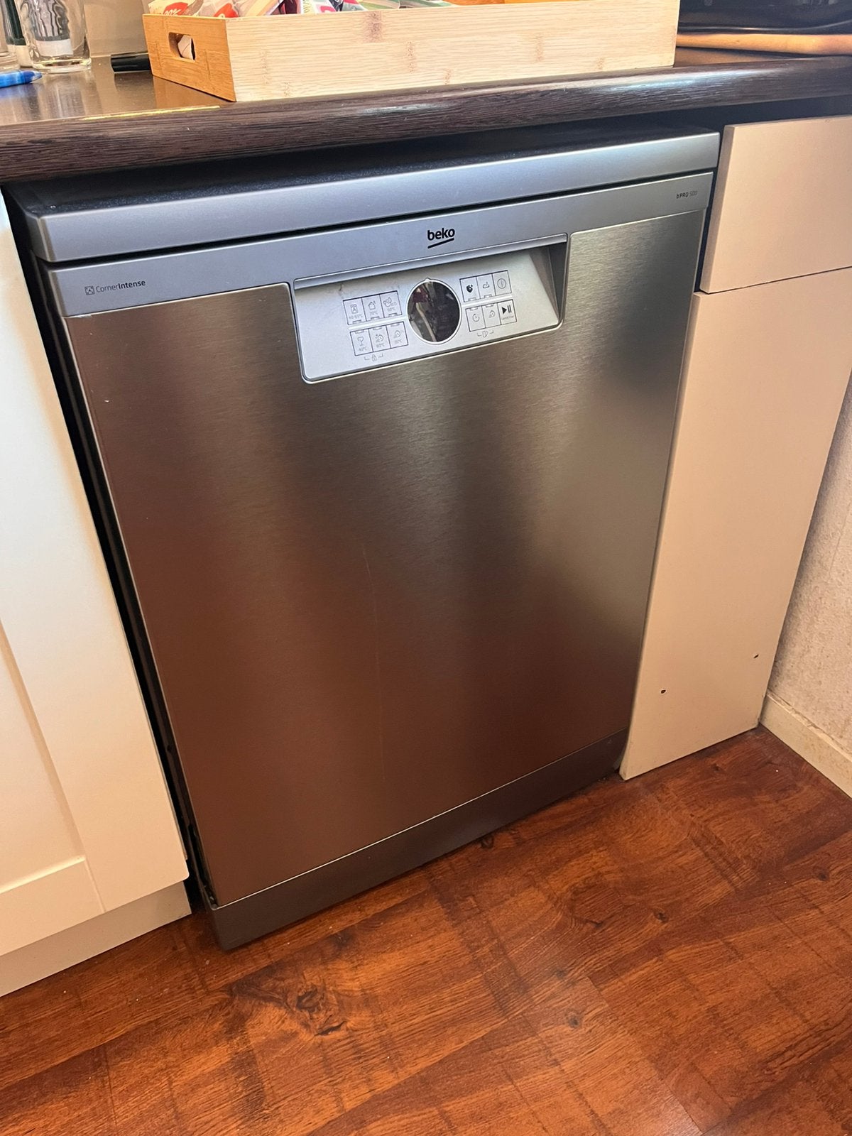 Beko vaatwasser grijze RVS look, Ophalen, 60 cm of meer, Zo goed als nieuw, Vrijstaand