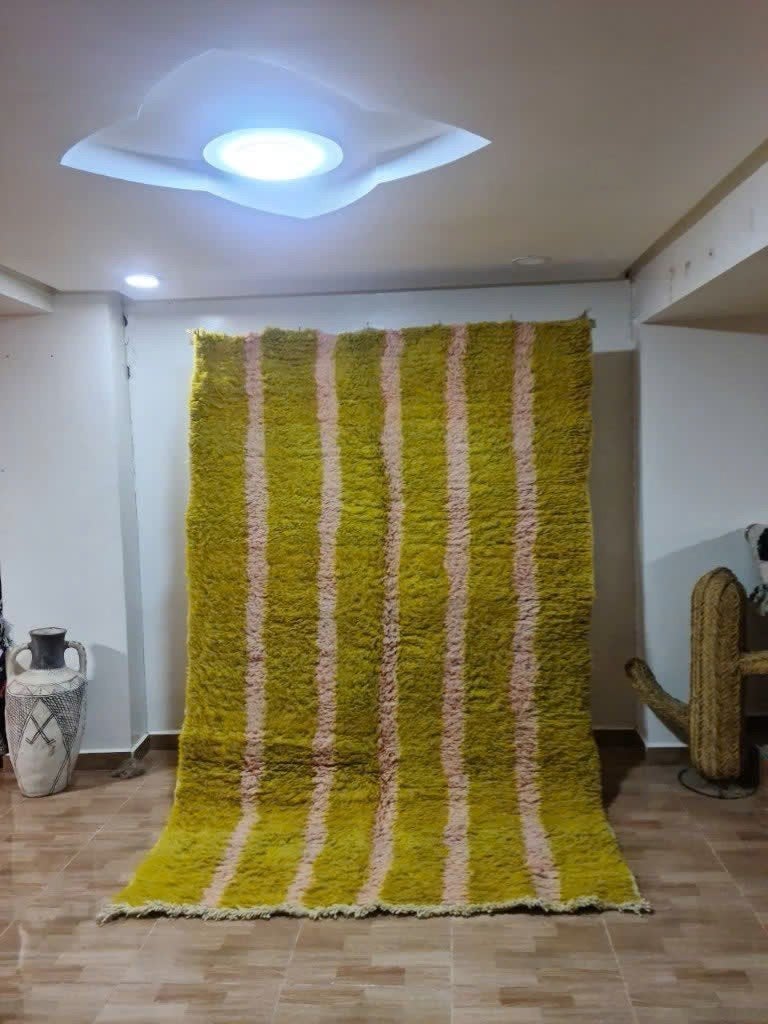 Geelgroen lila Marokkaans kleed – 200x300 cm, MarocCarpets, Verzenden, <redacted>, Rotterdam