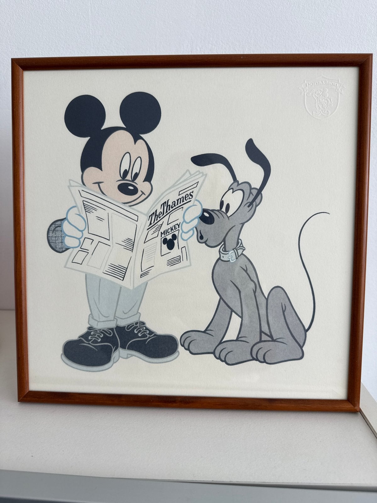 Donaldson Schilderij Mickey Mouse en Pluto - Limited Edition, Antiek en Kunst, Achter glas, Overige stijlen, Ophalen of Verzenden