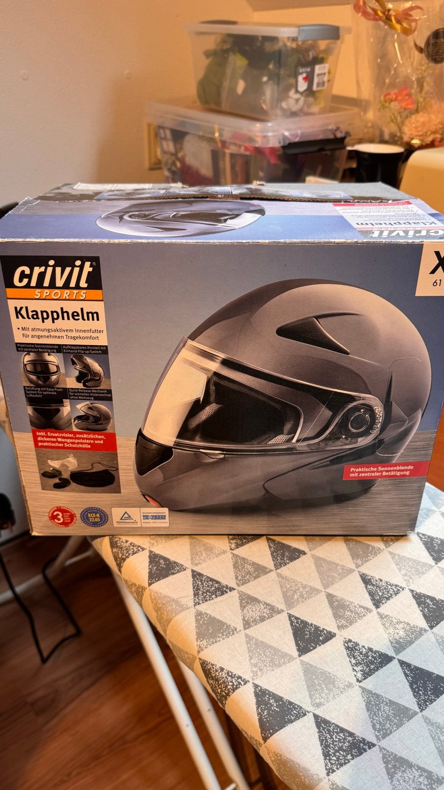 Crivit Motorhelm met zonnefilter en opklapbaar systeem, Motoren, Kleding | Motorhelmen, Systeemhelm, XL, Ophalen of Verzenden