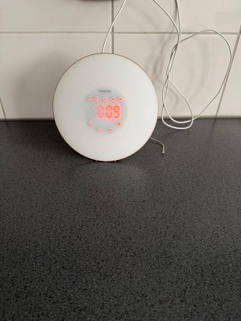 Philips wake up light HF3505 met wekker, Witgoed en Apparatuur, Wekkers, Ophalen of Verzenden, Zo goed als nieuw, Digitaal