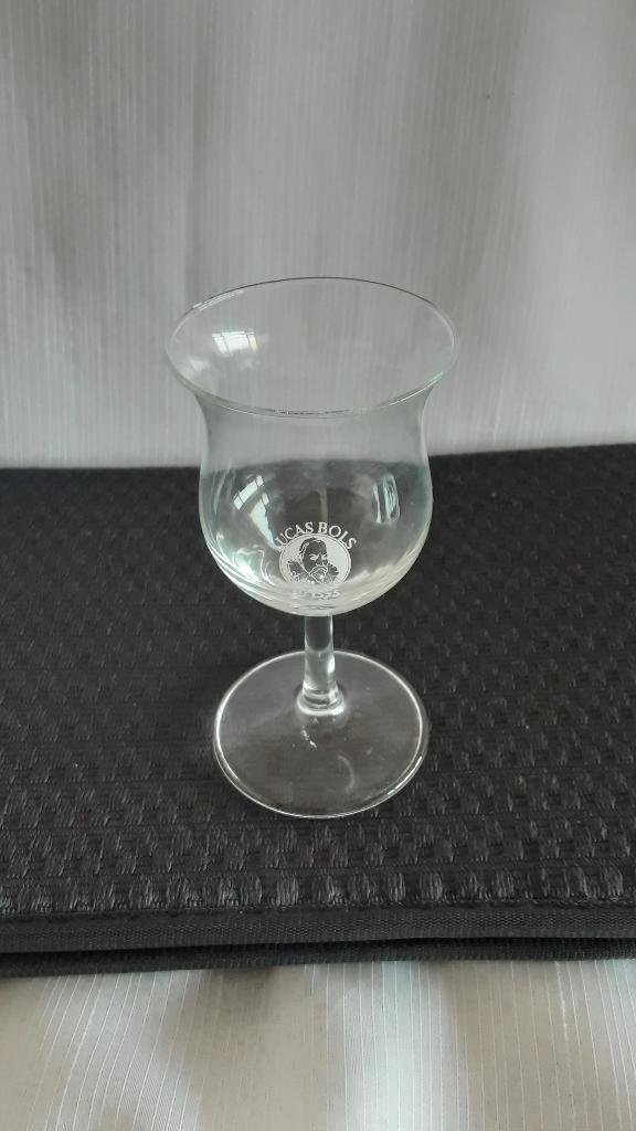 BOLS, LUCAS BOLS glaasje,op voet, 1 stuk,  tulpvorm, Ophalen of Verzenden, Zo goed als nieuw, Borrel- of Shotglas