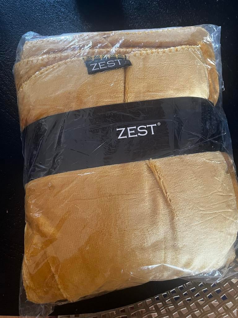 Nieuwe Zest Fleecedeken 125x150 cm, Ophalen of Verzenden, Nieuw, Geel, Rechthoekig
