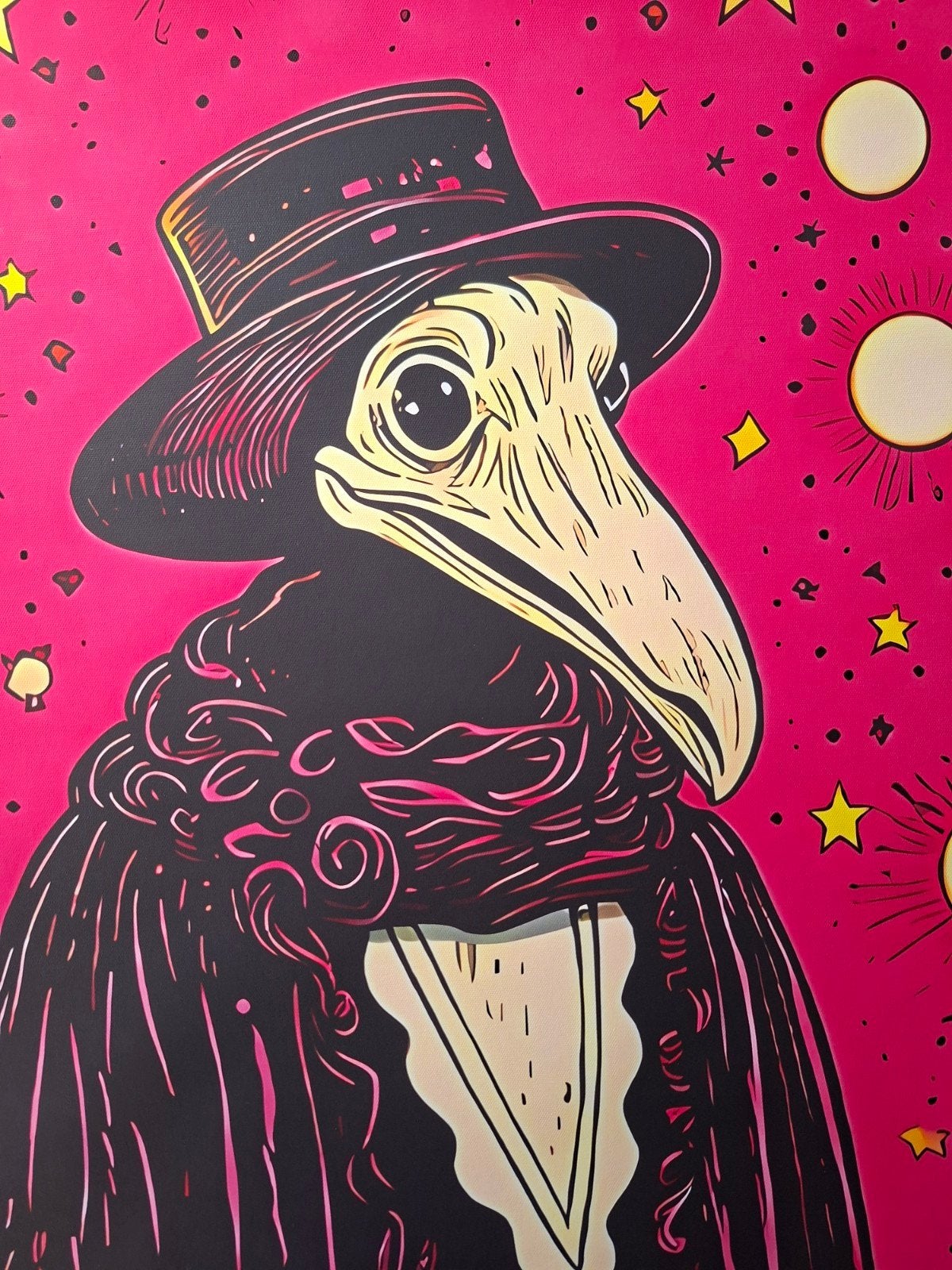 Wanddoek Plague Doctor - Wash Thy Hands - 50x70 cm, Ophalen of Verzenden, Nieuw, 50 tot 75 cm, 50 – 75