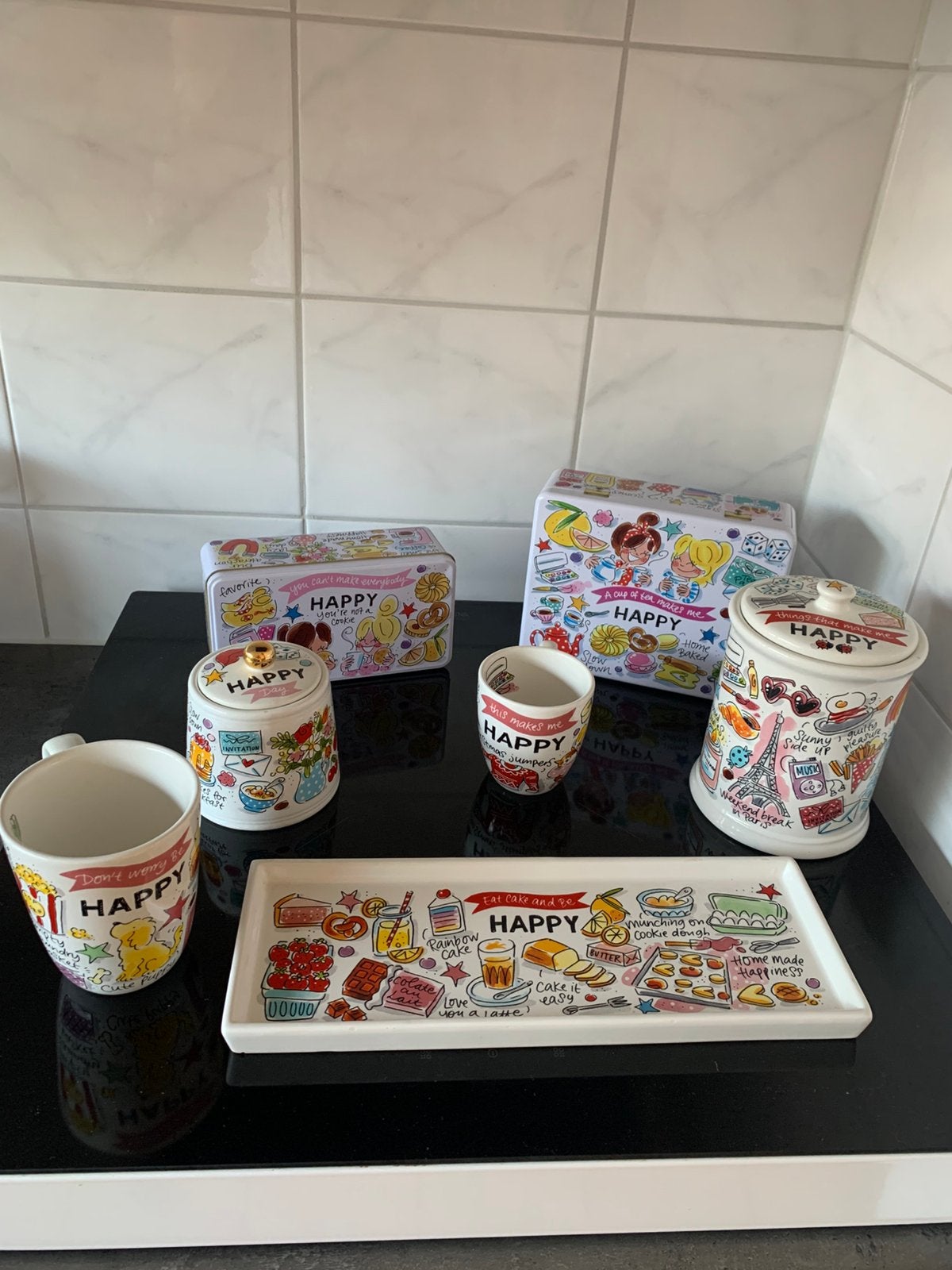 Blond amsterdam happy set, Ophalen of Verzenden, Zo goed als nieuw, Aardewerk, Bord(en)