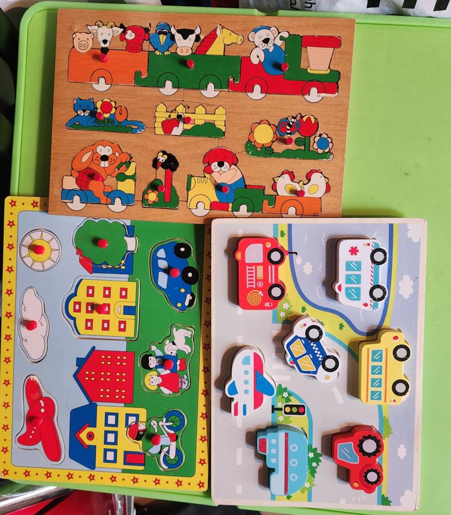 Houten Puzzels voor Kinderen: Voertuigen, Stad & Dieren, 2 tot 4 jaar, Gebruikt, 10 tot 50 stukjes, Ophalen of Verzenden