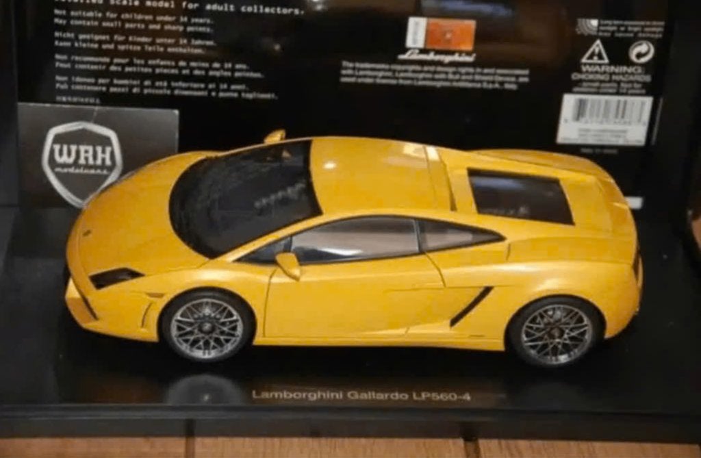 1:18 Lamborghini Gallardo giallo Autoart 74586 in doos WRH, Verzenden, Zo goed als nieuw, Auto, Autoart