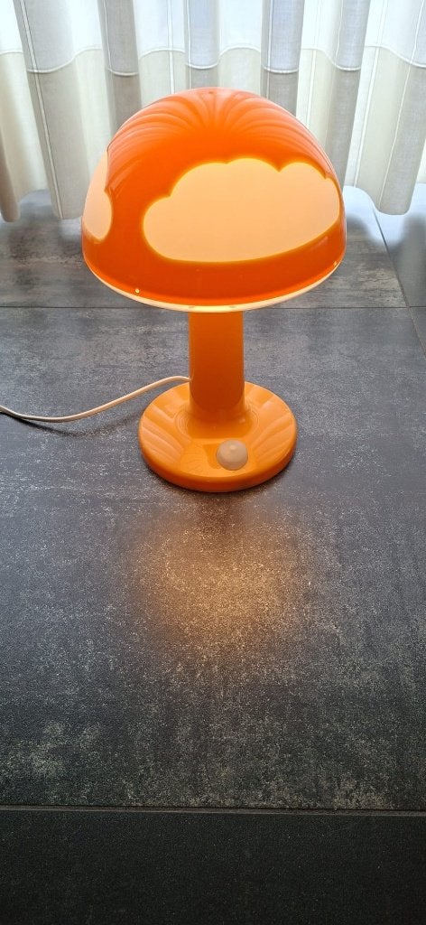 Vintage Retro IKEA Skojig Tafellamp Dimbaar Oranje, Huis en Inrichting, Dimbaar, Kunststof, Vintage, Oranje