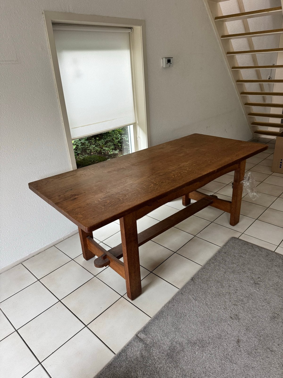 Robuuste eikenhouten eettafel Landelijke stijl, vooroorlogs, Antiek en Kunst, Ophalen