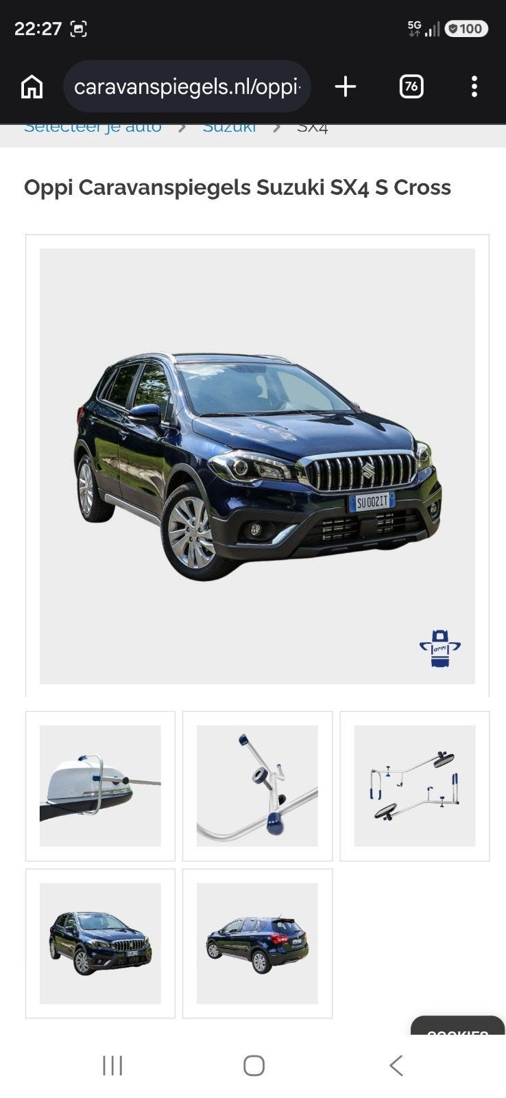 Oppi Caravan Spiegels voor Suzuki S-Cross, Caravans en Kamperen, Ophalen of Verzenden