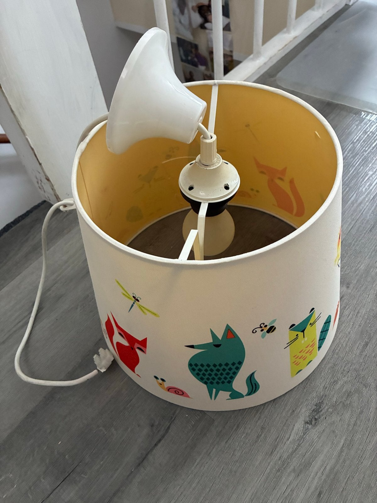 Leuke Ikea kinderlamp met dierenprint, Huis en Inrichting, Met schakelaar, Overige merken, Gebruikt, Meerkleurig
