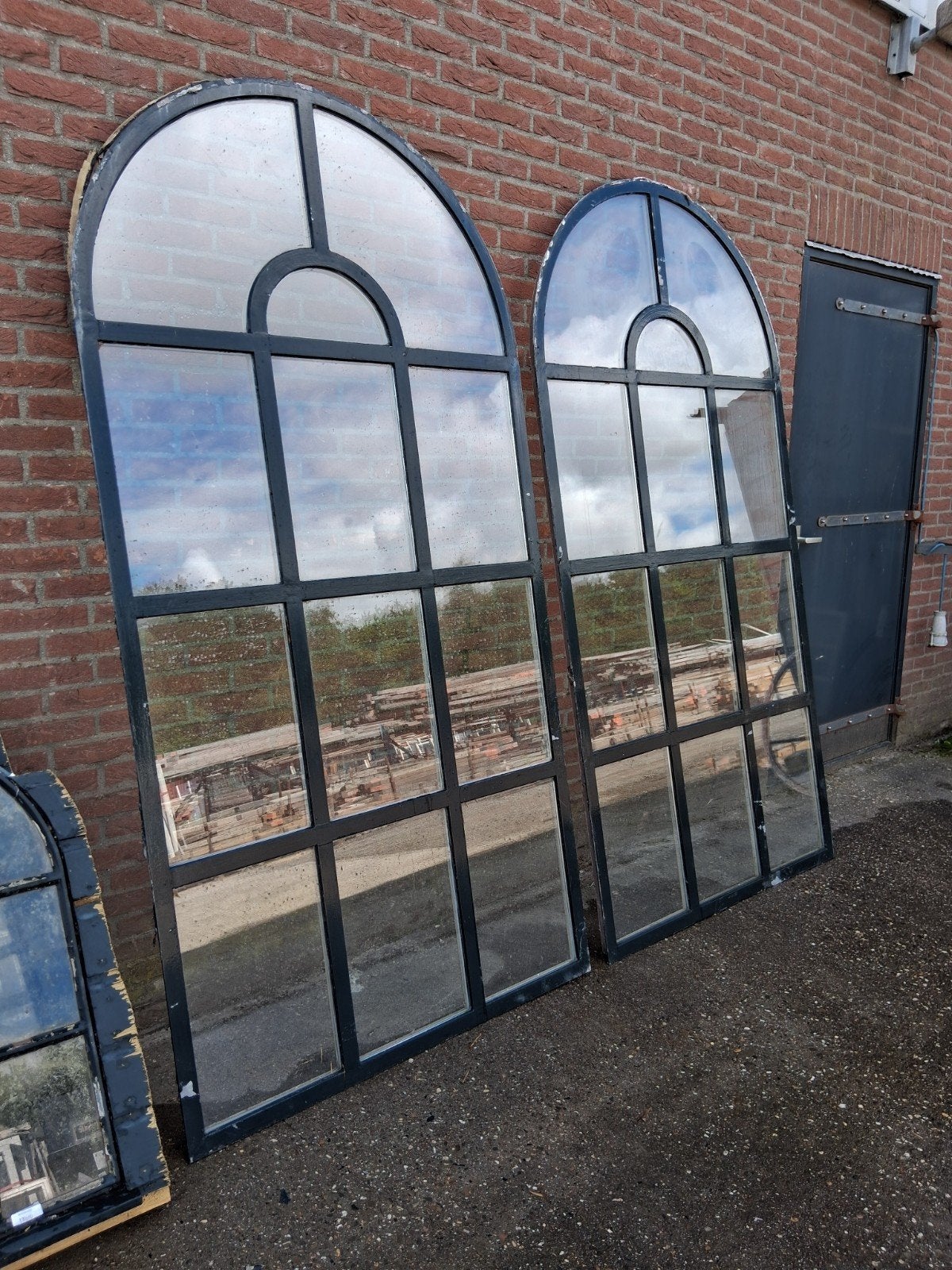 Klassieke toogramen 2stuks / circulair, Ophalen, Gevelraam of Ruit, Gebruikt, 160 cm of meer