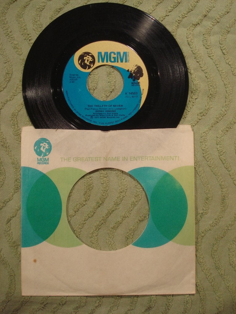 Donny Osmond 7" Vinyl Single ‘The twelfth of never’ (USA), Cd's en Dvd's, Vinyl Singles, Zo goed als nieuw, Ophalen of Verzenden