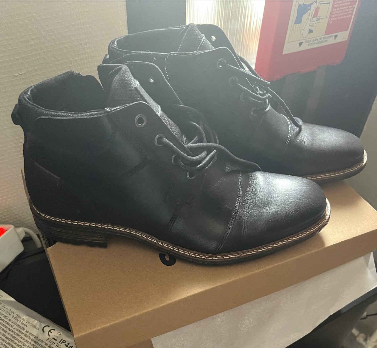 PS Poelman Zwarte Leren Boots Maat 43 “nieuw”, Ophalen of Verzenden, Nieuw, Zwart, Boots