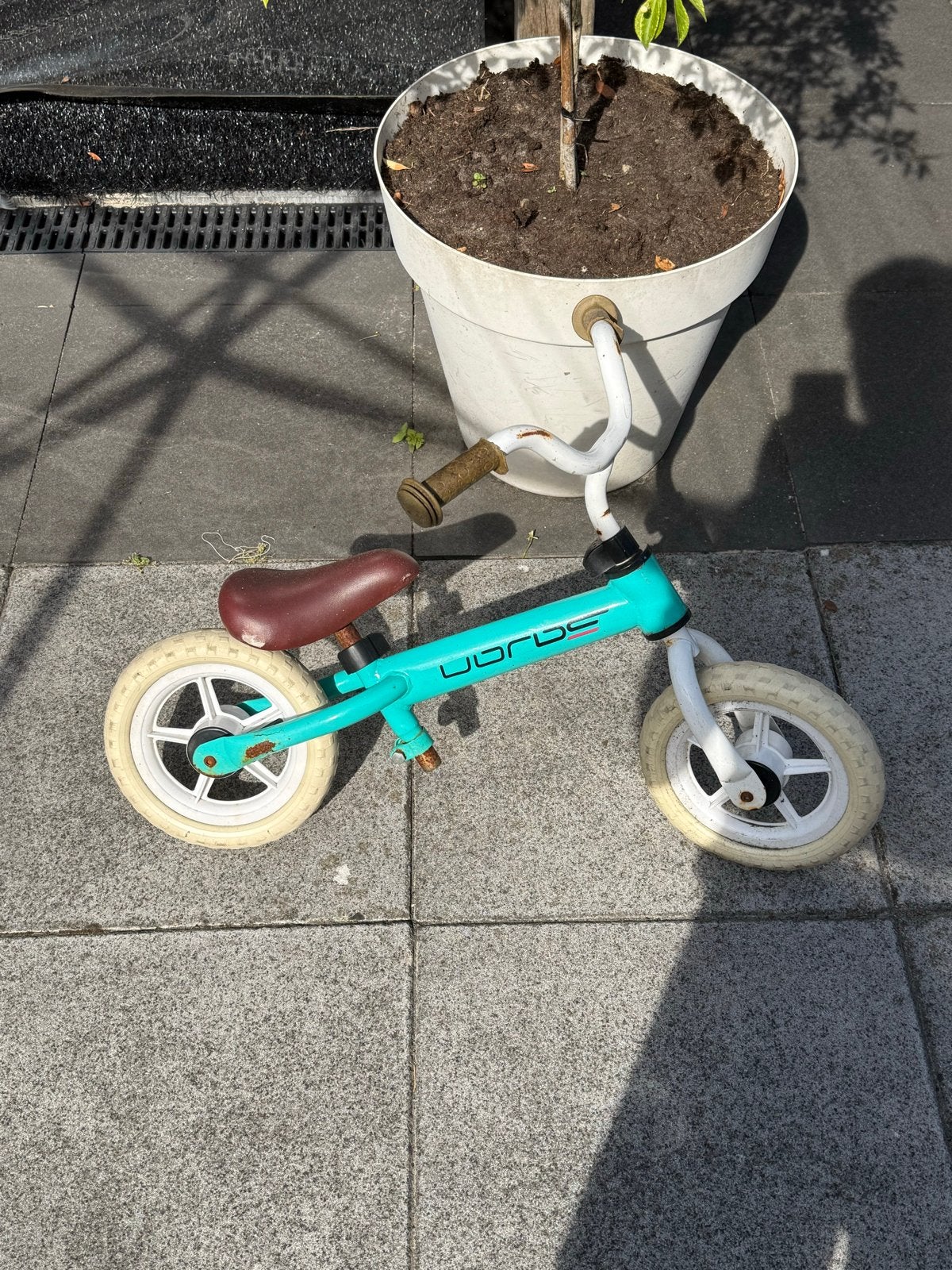 UDRDE Loopfiets - Turquoise met Witte Wielen, Fietsen en Brommers, Ophalen, Gebruikt, Minder dan 16 inch
