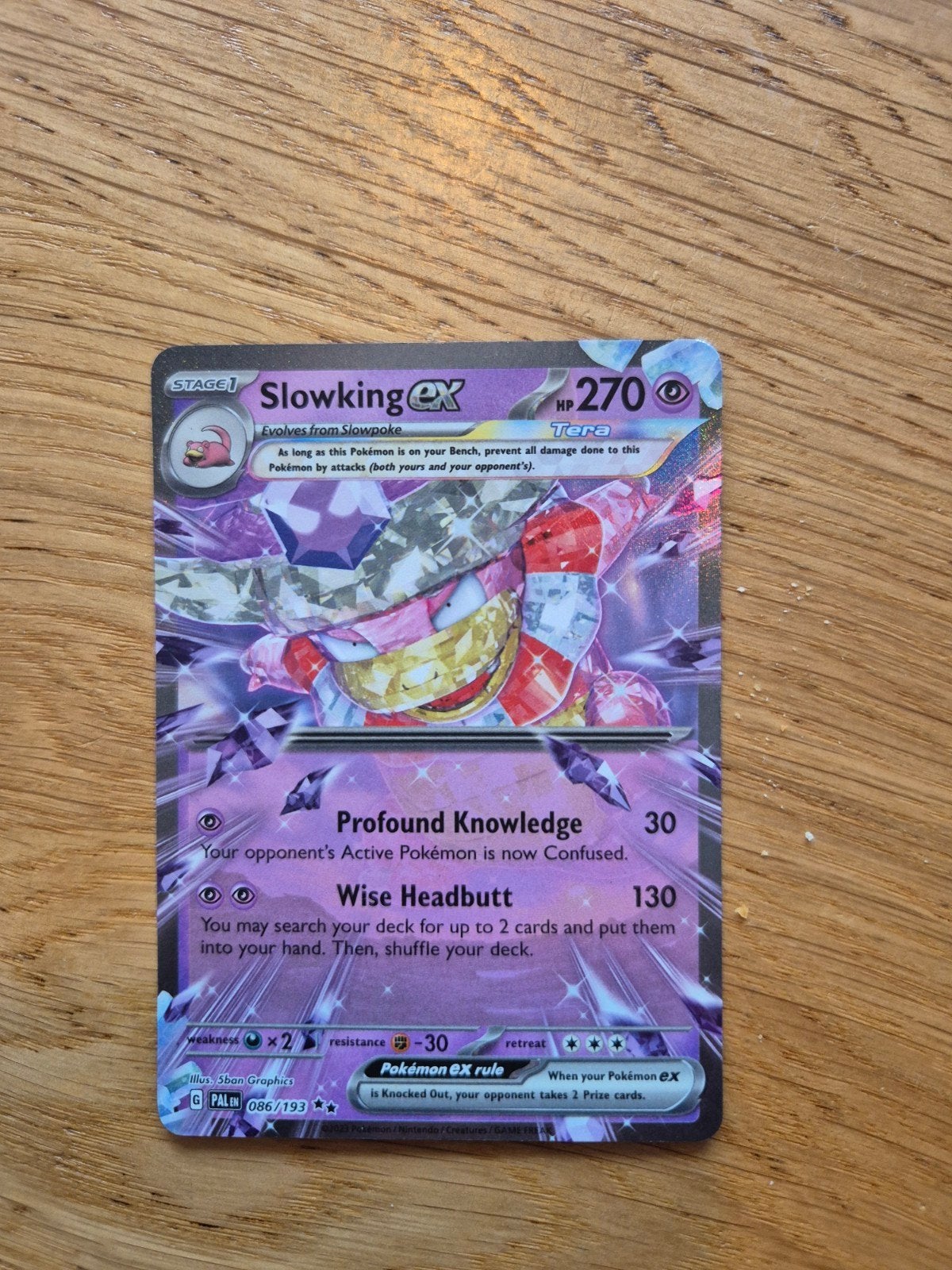 Slowking ex 086/193 Tera Pokémon Kaart, Ophalen of Verzenden, Zo goed als nieuw, Losse kaart, Foil
