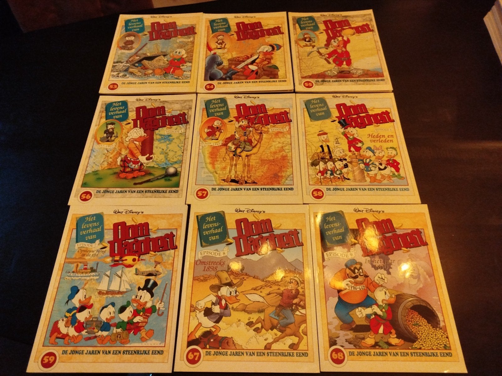 Complete levensverhaal van oom Dagobert. Episode 1 tm 9, Complete serie of reeks, Ophalen of Verzenden, Zo goed als nieuw, Donald Duck / Disney