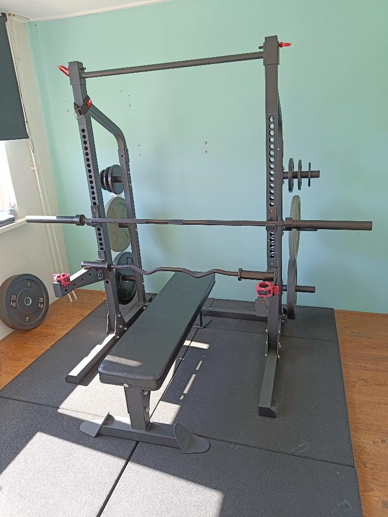 Complete Home Gym set: Squat Rack + Weights, Ophalen, Gebruikt, Krachtstation, Metaal