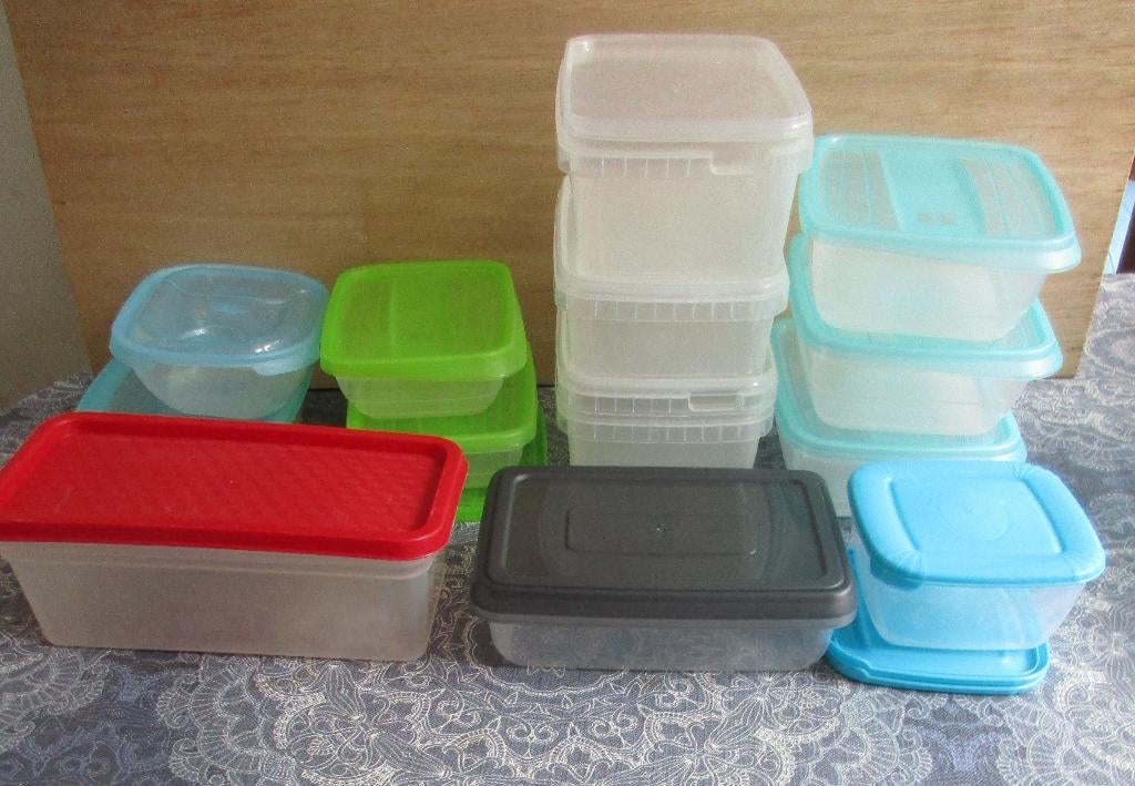 14 verschillende koelkast / diepvriesbakjes div. maten, Overige typen, Ophalen of Verzenden, Gebruikt, Kunststof