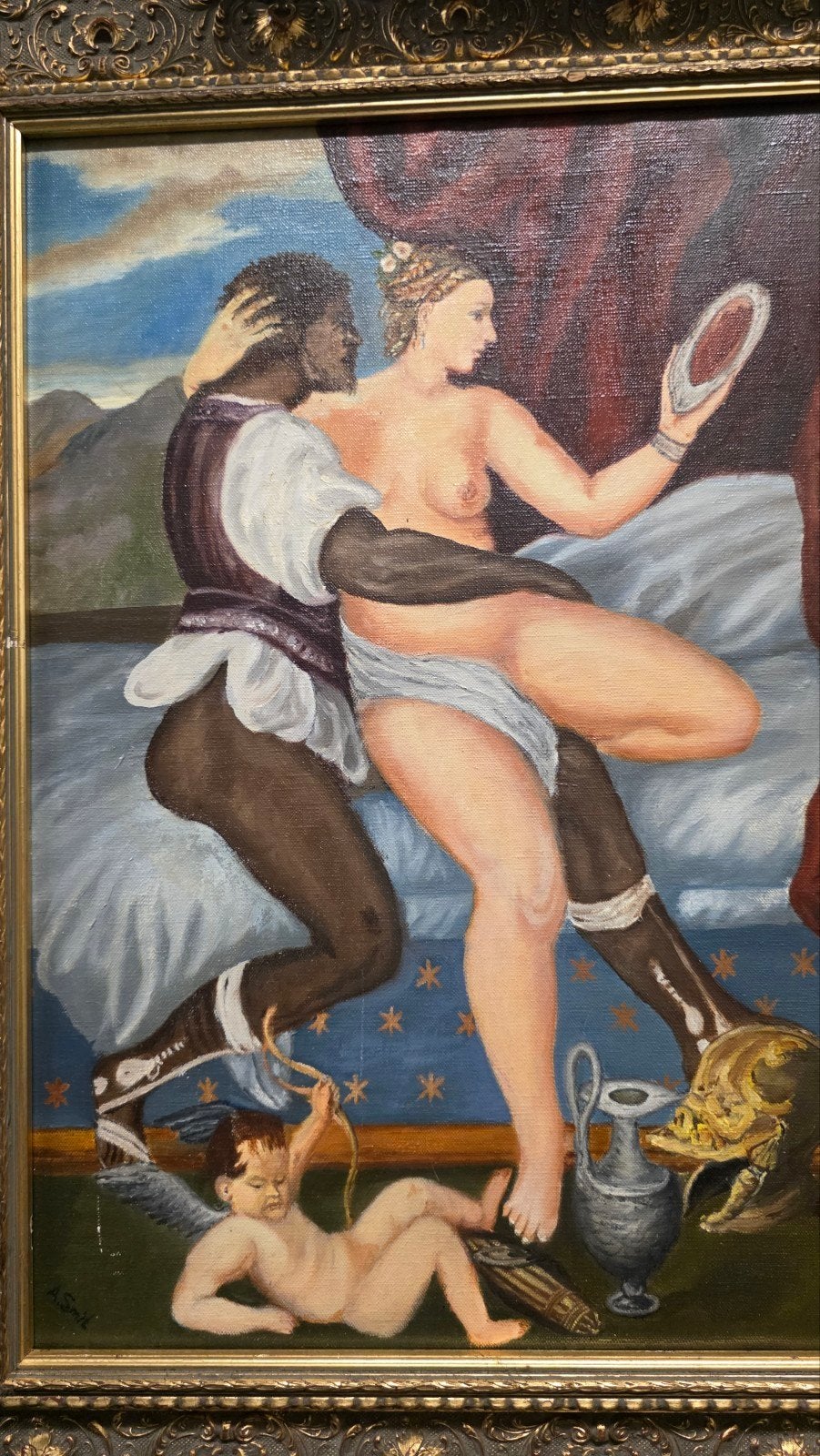 mooi antiek schilderij, Ophalen