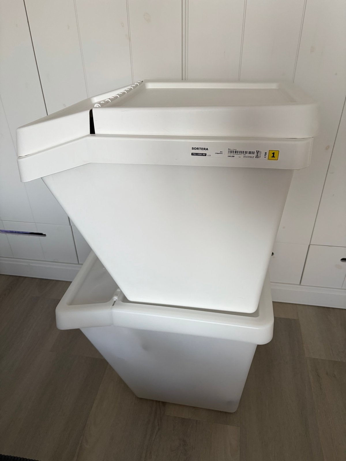 IKEA SORTERA Afvalbakken - 2x 60L - Zo goed als nieuw, 50 – 75, Kunststof, 40 liter of meer, Ophalen of Verzenden
