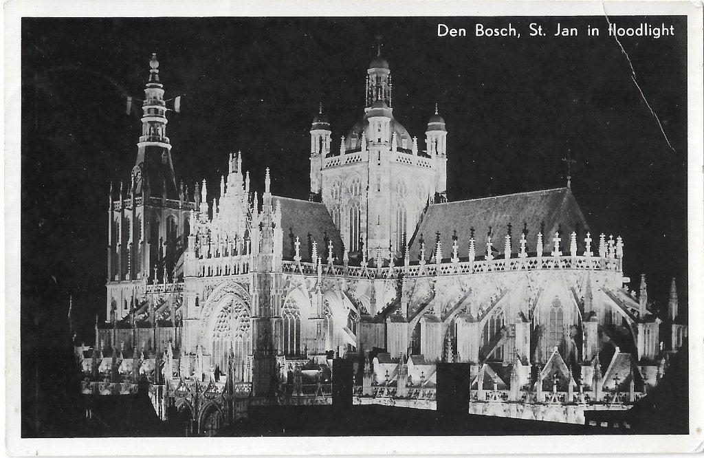 AK Den Bosch - St. Jan in floodlight, Verzamelen, Verzenden, 1940 tot 1960, Gelopen, Noord-Brabant