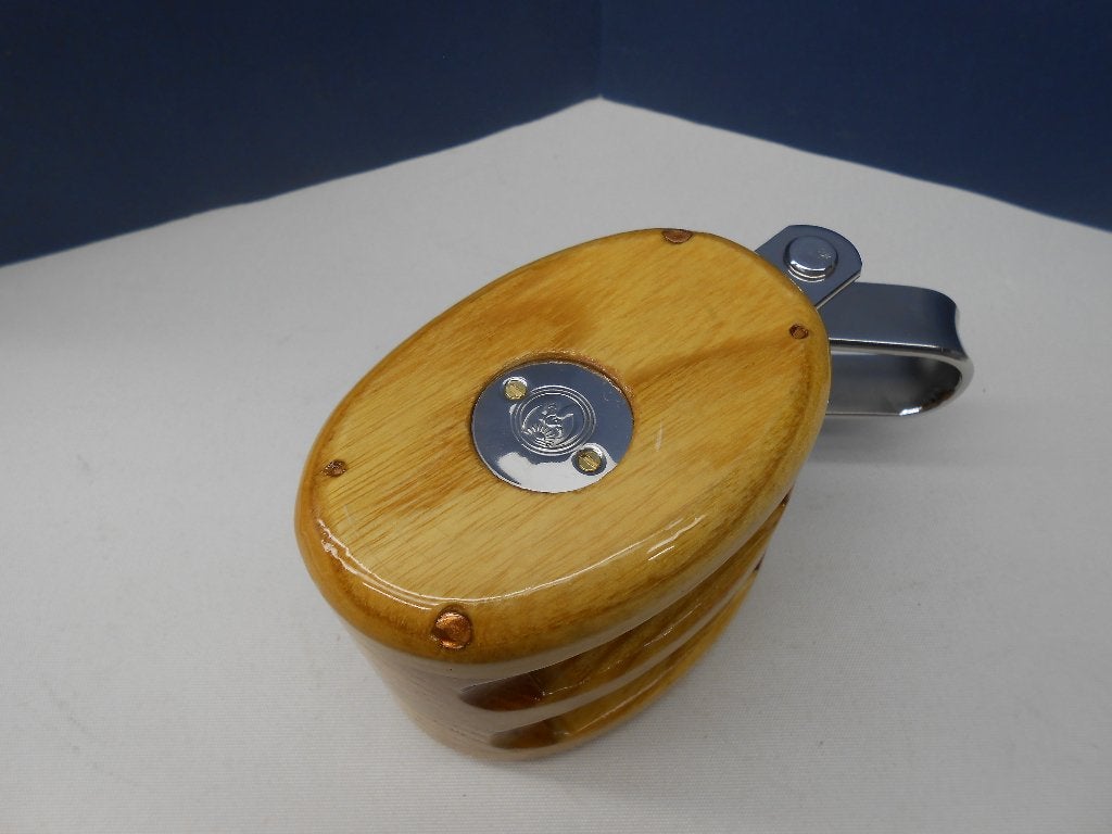Houten Blokken / Katrollen,  dubbelschijfs voor 12 - 14 mm, Ophalen of Verzenden, Nieuw, Lijn of Blok