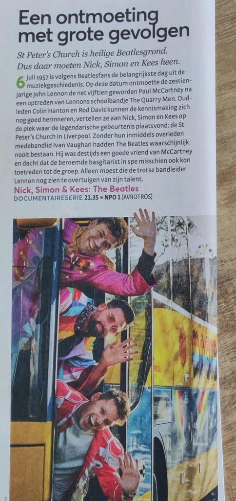 Nick & Simon & Kees Tol : Ontmoeting met grote gevolgen 2023, Verzamelen, Ophalen of Verzenden, 1980 tot heden, Buitenland, Knipsel(s)