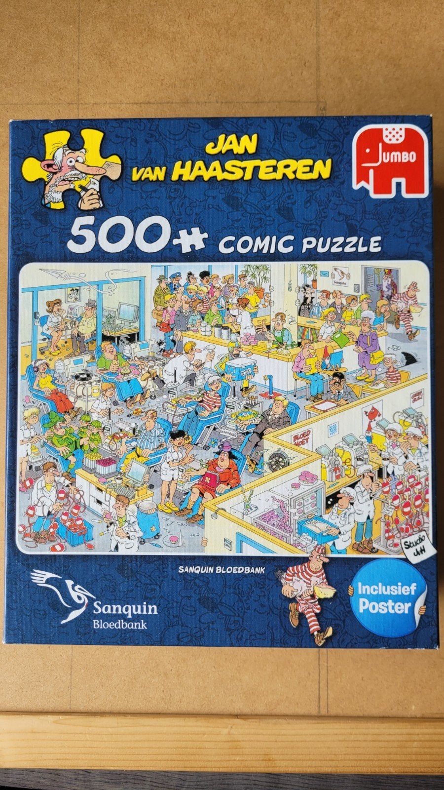 Jan van Haasteren sanquin puzzel 500 stukjes, Ophalen of Verzenden, 500 t/m 1500 stukjes, Zo goed als nieuw