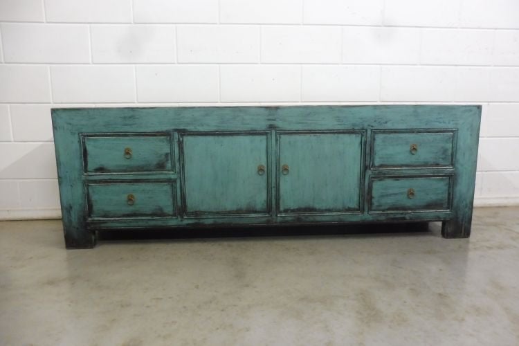 tv kast landelijk shabby chic blauw, 150 tot 200 cm, Nieuw, Ophalen of Verzenden, Landelijk