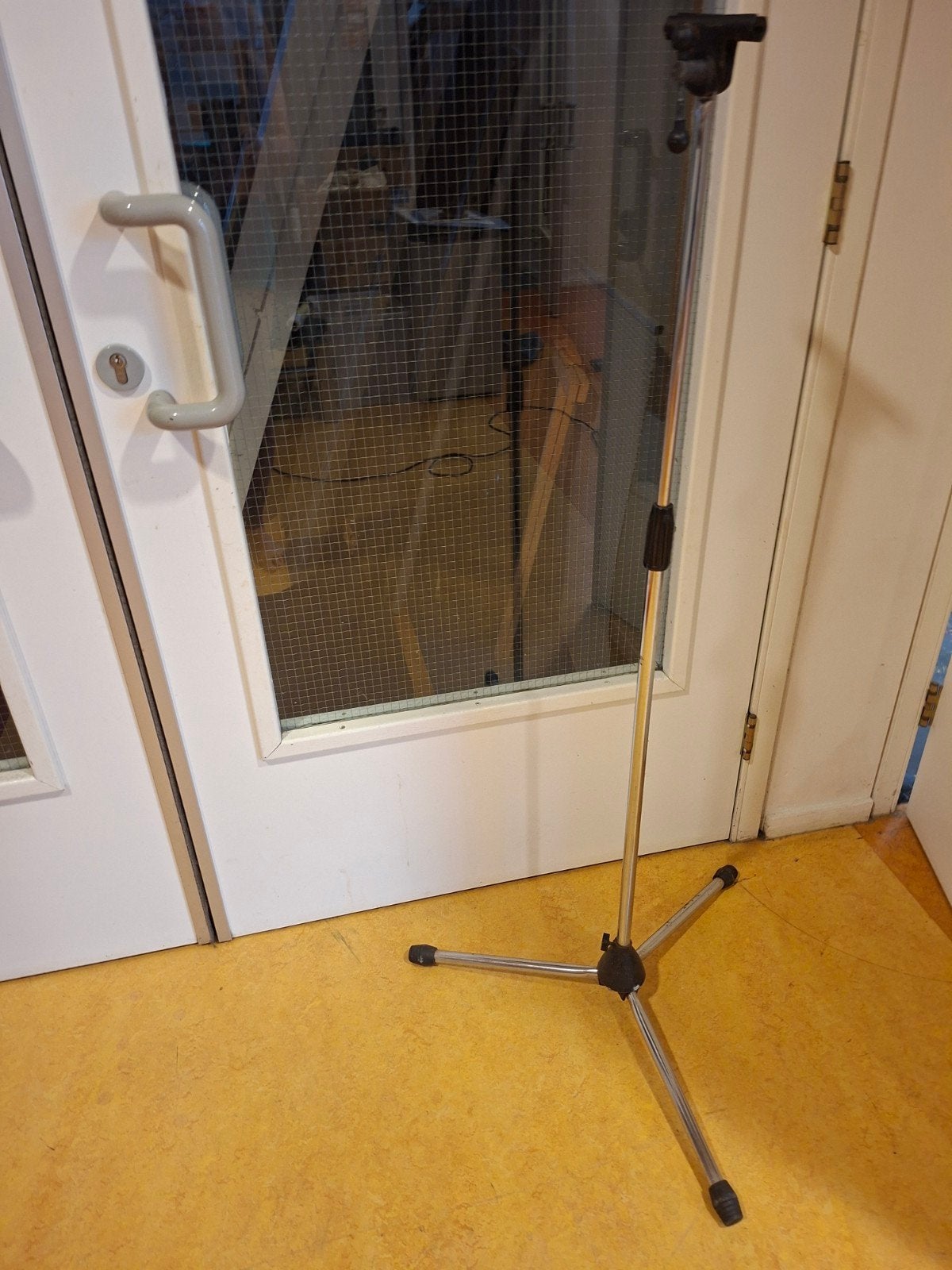 Vintage chromen statief driepoot - uitschuifbaar, Ophalen, Gebruikt, Microfoon
