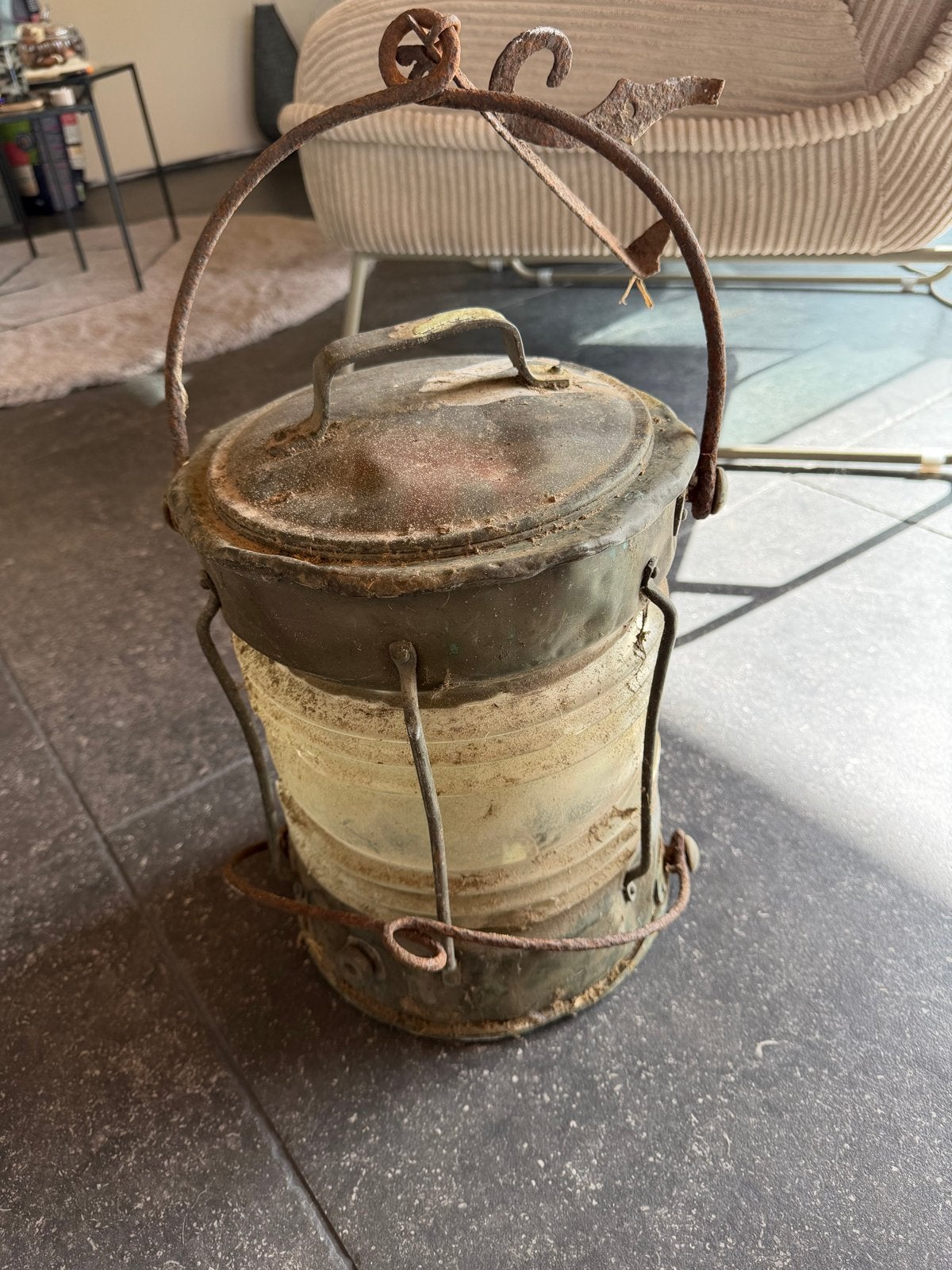 Vintage Koperen Scheepslamp 'Not Under Command' Meteorite, Ophalen