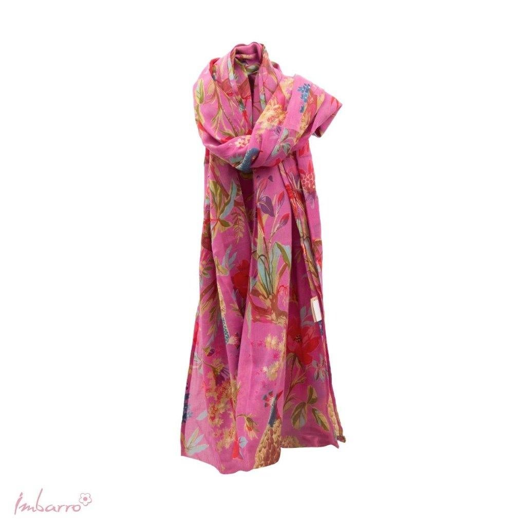 roze sjaal pareo paradise Imbarro 100 x 200 cm leuk als kado, -, -, Maat 42/44 (L), Nieuw