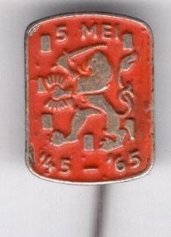 5 Mei 20 jaar bevrijd '45 - '65 oranje speldje ( K_218a), Verzenden, Nieuw, Stad of Land, Speldje of Pin