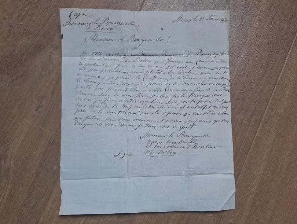 Franstalige brief (baronie Breda) burgemeester 1836, Verzenden, Brief