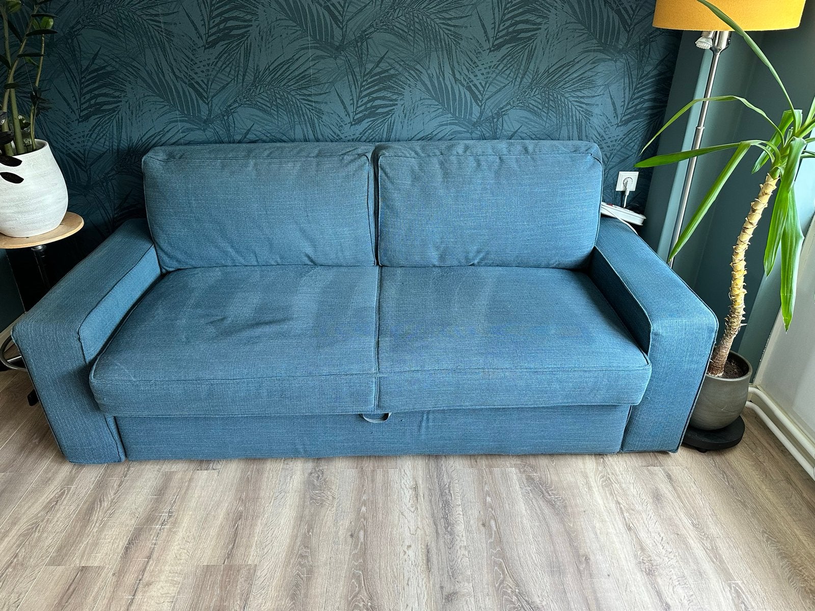 IKEA Vilasund slaapbank / bedbank - 2-zits, blauw, Ophalen, Gebruikt, Blauw, Tweepersoons