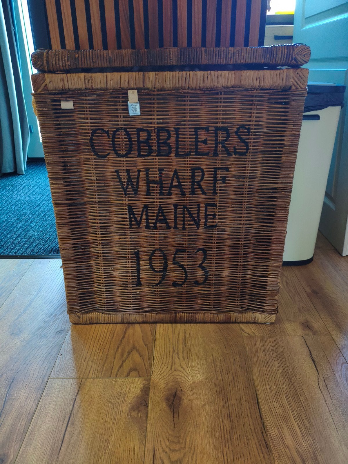 riviera maison cobblers Wharf trunk, Ophalen, Zo goed als nieuw, Rond, Riet