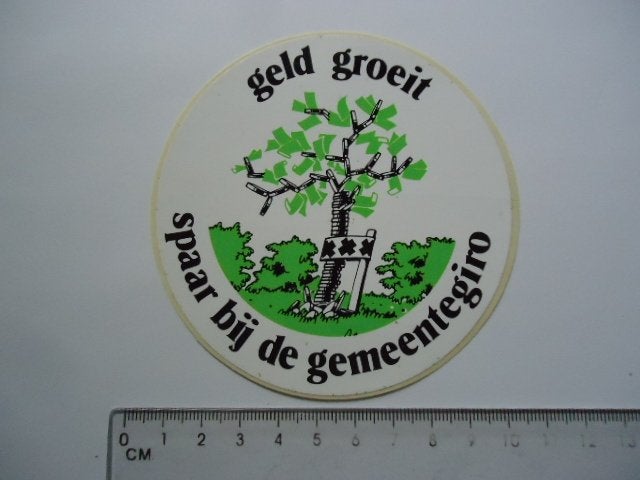 sticker oud Geld Gemeentegiro postbank ing retro rps bank, Ophalen of Verzenden, Zo goed als nieuw, Bedrijf of Vereniging