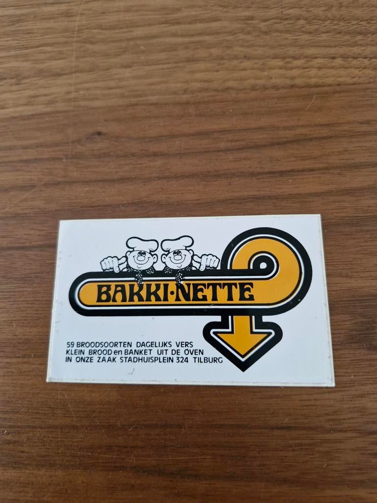 7651  Bakki-Nette Sticker - Tilburg Bakkerij Reclame, Ophalen of Verzenden, Gebruikt